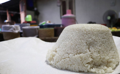 Asian steamed sticky rice background.