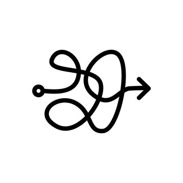 arrow confusion icon vector. arrow confusion sign. isolated contour symbol illustration