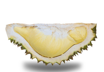 Fresh durian fruit on white background. (clipping path)