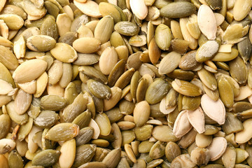 Pumpkin seeds close-up macro