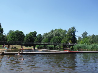 People having fun on the river in Spreewald
