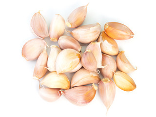 Fresh garlic isolated on white background.