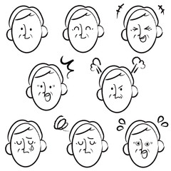 vector avatar profile icon set head manga anime