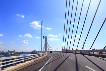 Katsushika harp bridge on metropolitan expressway