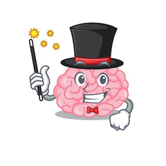 An attractive Magician of human brain cartoon design
