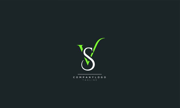 VS SV V S Letter Logo Design Icon Vector Symbol