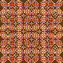Modern Javanese batik pattern with seamless orange brown color