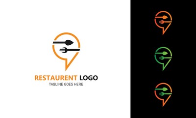 Restaurant logo, cafe logo. Icon and label design for restaurant menu . Lettering, calligraphy vector illustration
