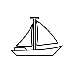 Sailing ship line icon