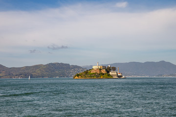 Beautiful view of Alcatraz Island in San Francisco