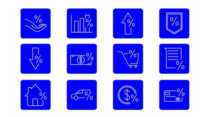 collection of credit and loan icons.vector illustration