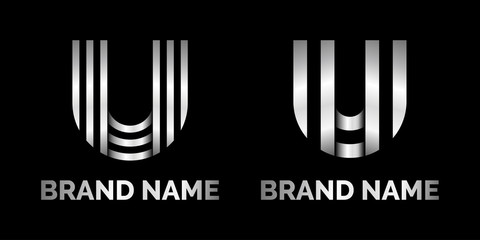 Stylish and Elegant Silver U Logo