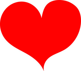 Red heart - a symbol of lovers and a romantic sign. Beautiful vector drawing for decoration screensavers.