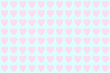 Pastel pink color of heart shape on the pastel blue background textured. in seamless pattern.