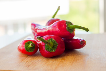fresh red pepper close up