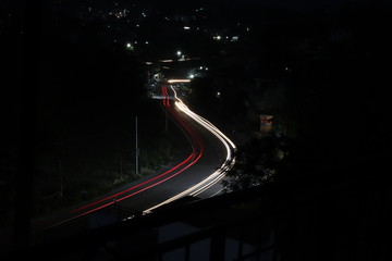 night traffic on the road