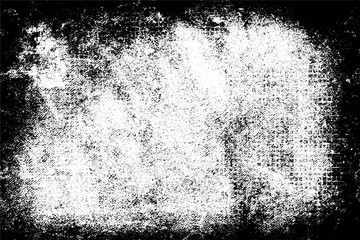 Grunge texture in black and white. Dark dirty background. Pattern of dust, dirt, scratches. Chaotic noise. Monochrome worn surface