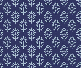 Japanese Floral Motif Vector Seamless Pattern