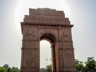 Fototapeta na wymiar The India Gate is located in the center of New Delhi, the capital of India. 
