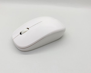 white wireless computer mouse isolated on white background