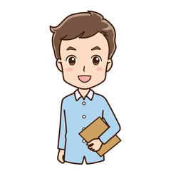 書類を持つ男性のイラスト