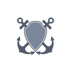 Obraz premium Sea and nautical typography badge isolated on white background. Yacht Club Label Emblem Design Elements