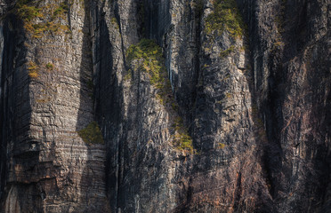 Rocks with stunning textures in the warm light of the morning sun. Amazing Patagonia trip.