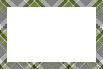 Vintage frame vector. Scottish border pattern retro style. Tartan plaid ornament.