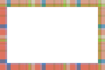 Vintage frame vector. Scottish border pattern retro style. Tartan plaid ornament.