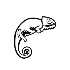 Chameleon logo vector mascot design