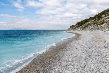 Black sea coastline at sunny weather.