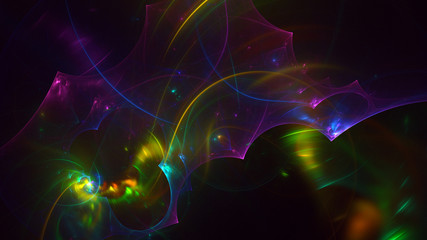 3D rendering abstract fractal light background