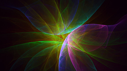 3D rendering abstract fractal light background