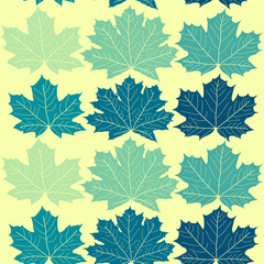 Seamless repeating pattern of leaves