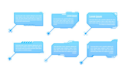 HUD futuristic style callout titles. Futuristic callout bar labels. Vector stock illustration