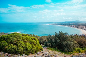 Fototapeta na wymiar Hill top view from a famous beach in Maldonado area, Uruguay. 