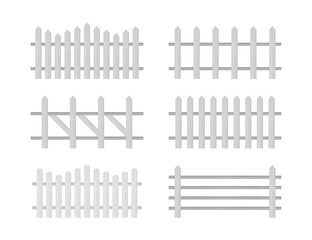 Wooden fence. Rustic fence, pickets. Vector stock illustration.