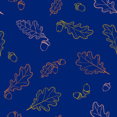 Obraz premium seamless floral pattern with oak leaves