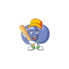 Streptococcus pneumoniae cartoon design concept of hold baseball stick