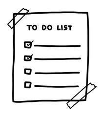 to do list / cartoon vector and illustration, black and white style, isolated on white background