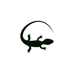 Green lizard icon for web design isolated on white background