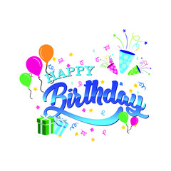 Happy Birthday typography vector design.design template for birthday celebration.