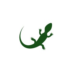 Green lizard icon for web design isolated on white background