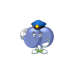 A dedicated Police officer of streptococcus pneumoniae mascot design style