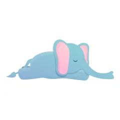 Fotobehang Sleeping elephant icon. Cartoon of sleeping elephant vector icon for web design isolated on white background © nsit0108