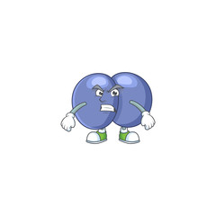 Mascot design style of streptococcus pneumoniae with angry face