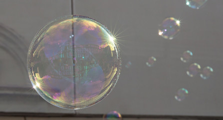 Soap bobbles in the air  