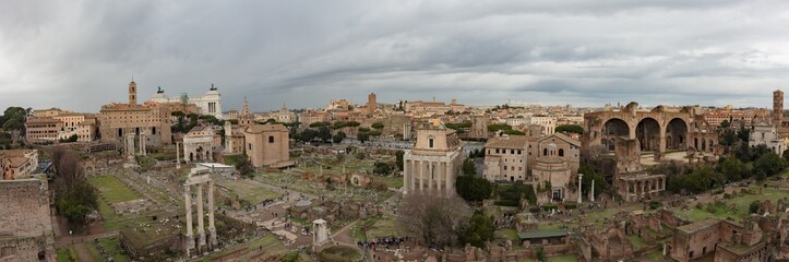 Fototapeta na wymiar Roman forum in Rome Italy 