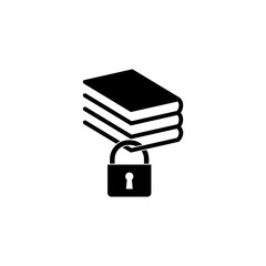 Simple illustration of secured book icon for web design isolated on white background