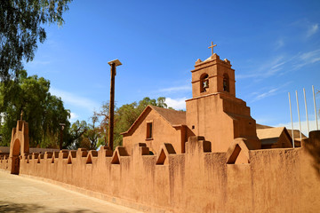 Fototapeta premium Church of San Pedro de Atacama in El Loa Province of Northern Chile, the Second Oldest Church in Chile